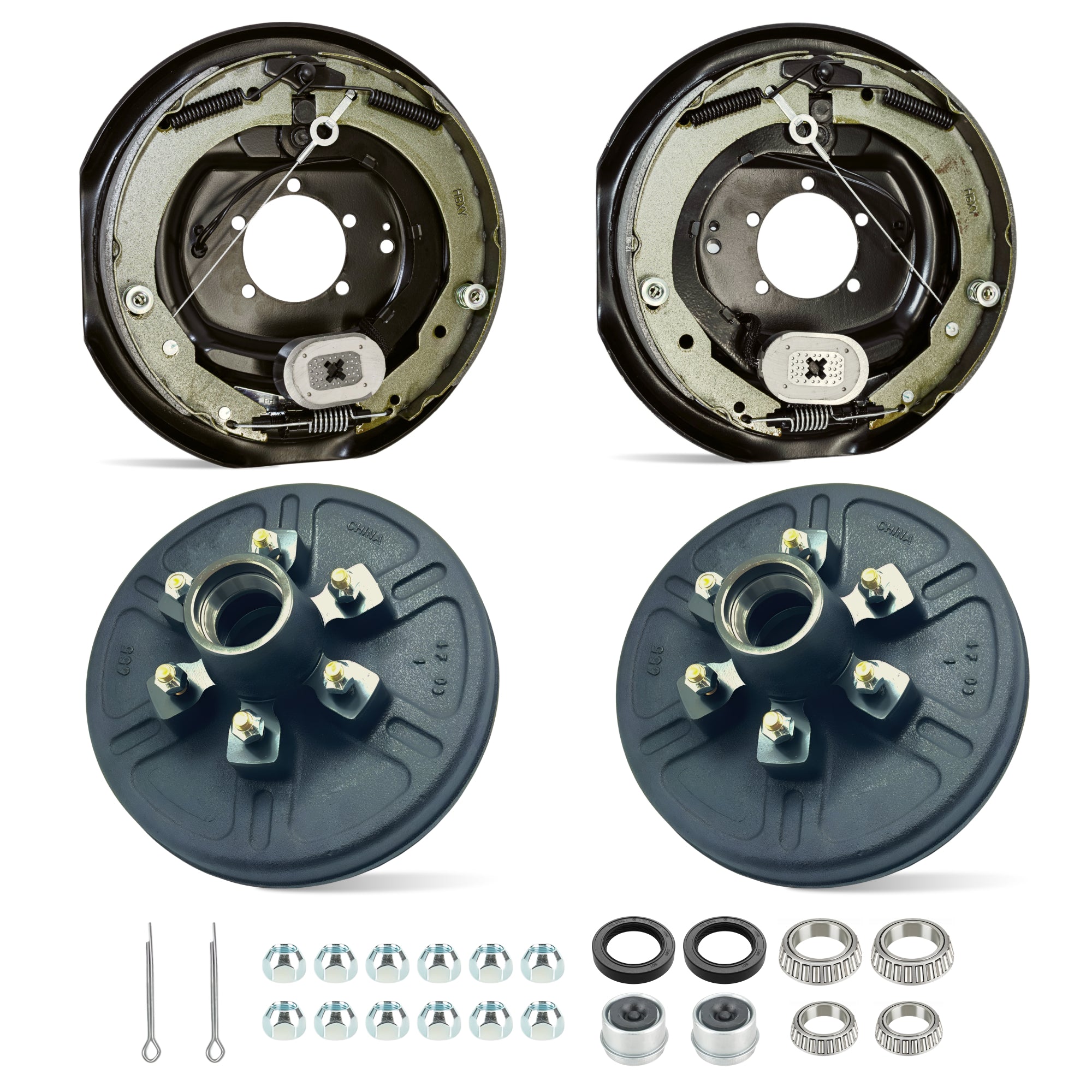 6000 lbs Trailer Hub & Drum Kit with Self-Adjusting Electric Trailer Brakes (Set of 2)
