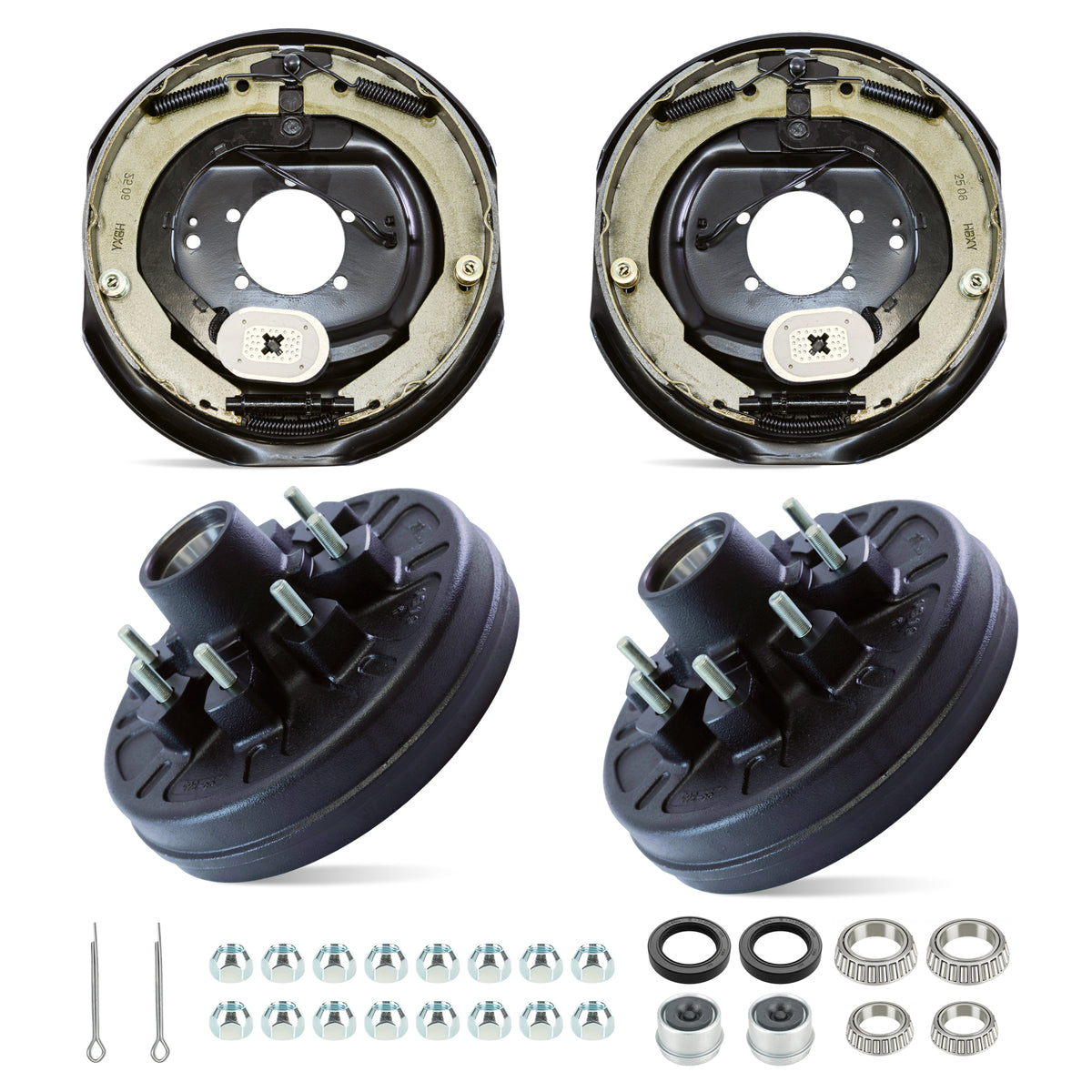 7000 lbs Trailer Hub & Drum Kit with Manual Electric Trailer Brakes (Set of 2)