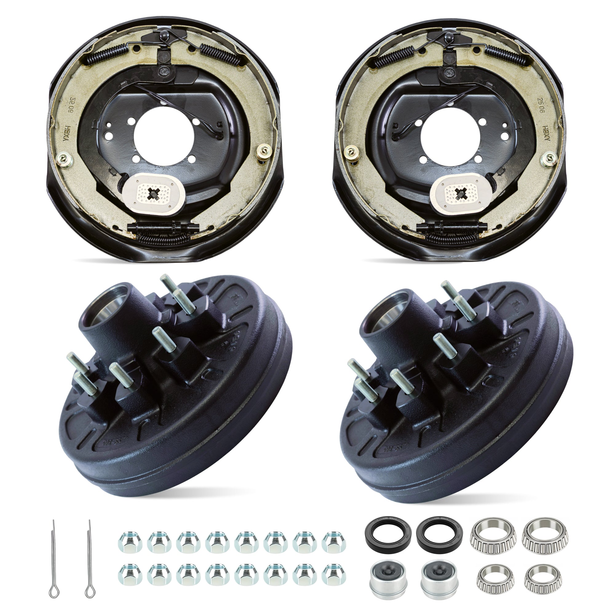 7000 lbs Trailer Hub & Drum Kit with Manual Electric Trailer Brakes (Set of 2)