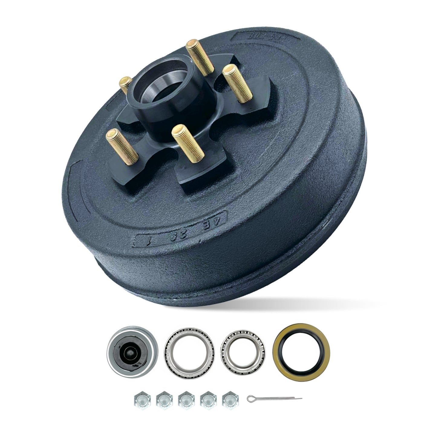 Trailer Hub and Drum Assembly Kit for 3500 lbs Axle (5 Lug)