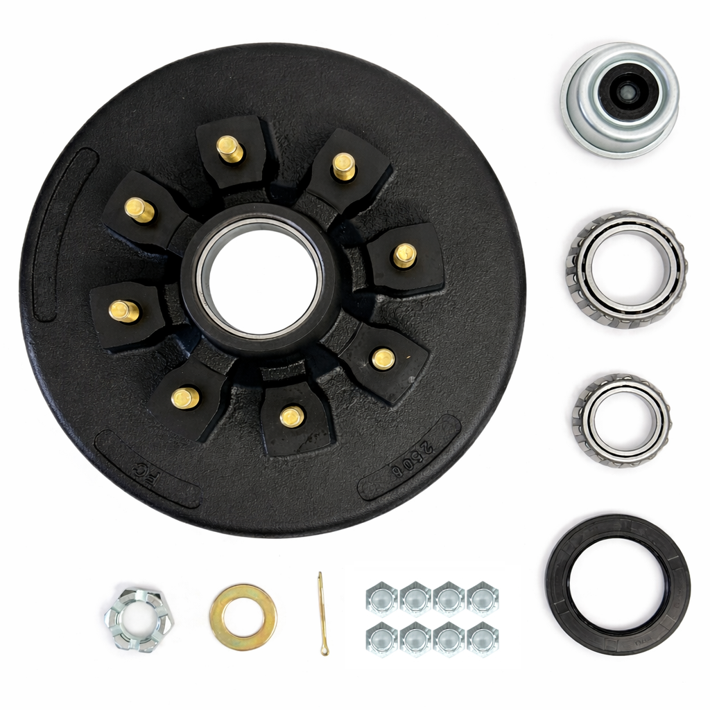 Hub and Drum Assembly Complete Kit for 7000 lbs Axle (8 Lug)