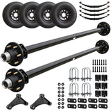 5200 lbs Tandem Trailer Axle Kit with Wheels - Dual Idler Axles