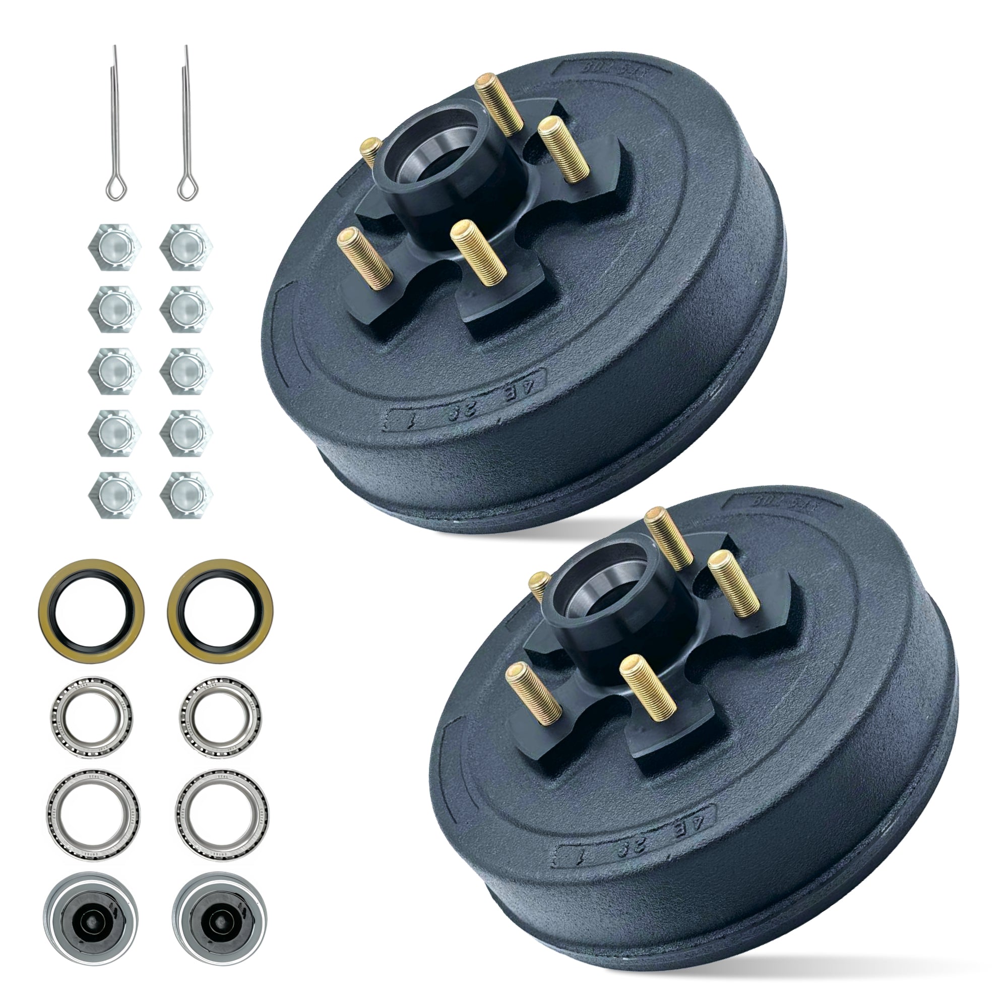 Trailer Hub and Drum Assembly Kit for 3500 lbs Axle (Set of 2)