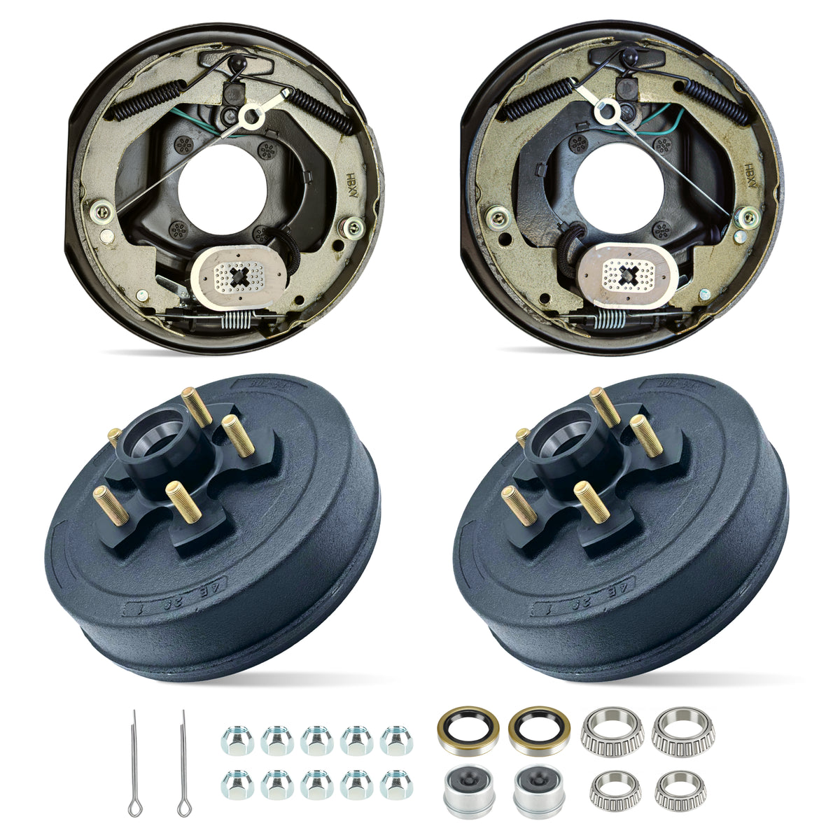 3500 lbs Trailer Hub & Drum Kit with Self-Adjusting Electric Trailer Brakes (Set of 2)