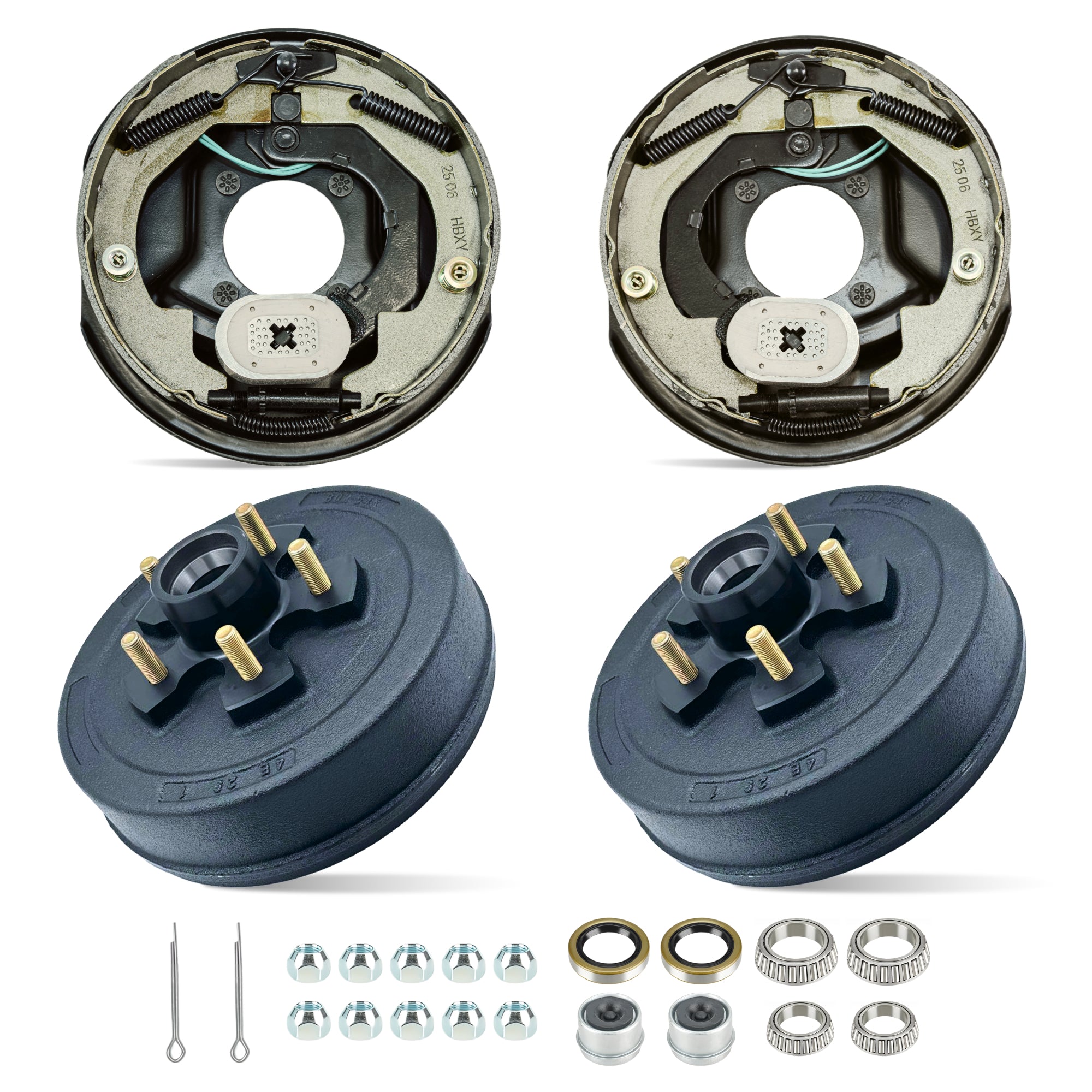 3500 lbs Trailer Hub & Drum Kit with Manual Electric Trailer Brakes (Set of 2)