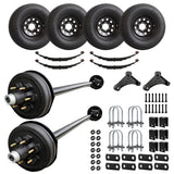 5200 lbs Tandem Trailer Axle Kit with Wheels - Dual Electric Trailer Brake Axles