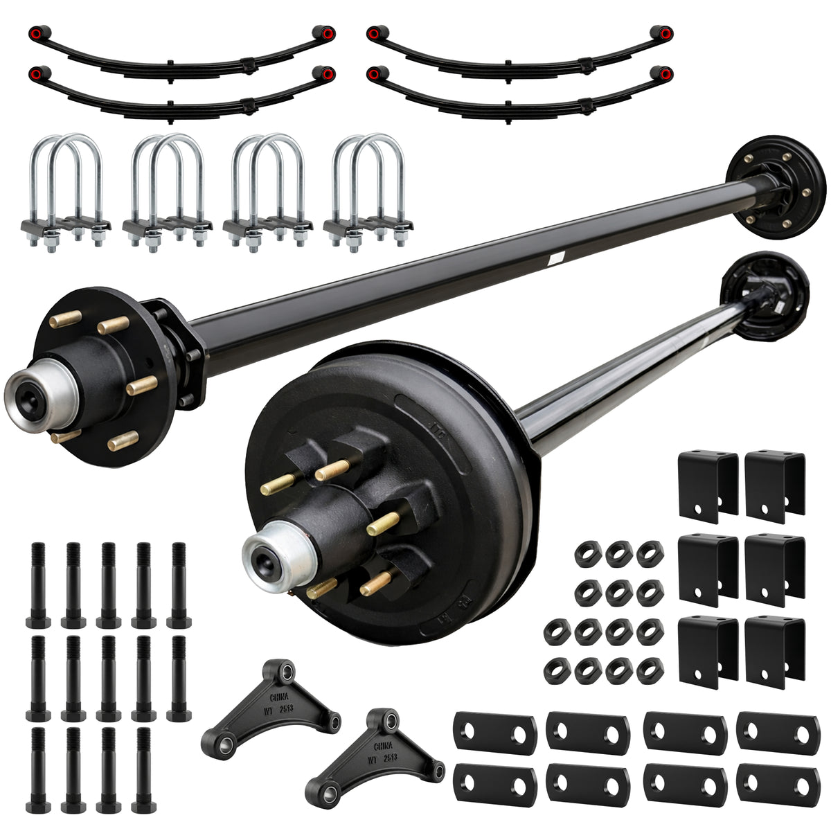 5200 lbs Tandem Axle Kit - Electric Trailer Brake & Idler Axles with Suspension