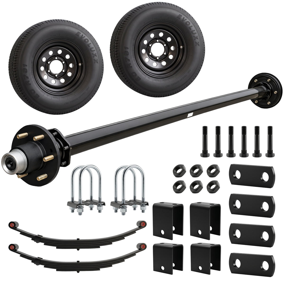 5200 lbs Single Axle Kit with Wheels – Idler Trailer Axle & Suspension