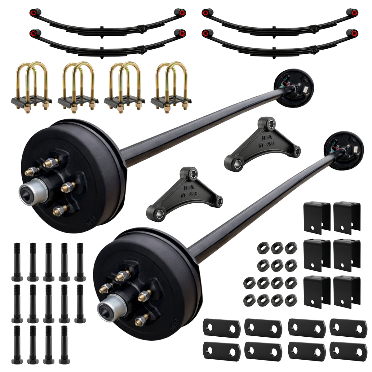 3500 lbs Tandem Axle Kit - Tandem Electric Trailer Brake Axles & Suspension