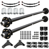 6000 lbs Tandem Trailer Axle Kit - 6 Lug Idler Axles & Suspension