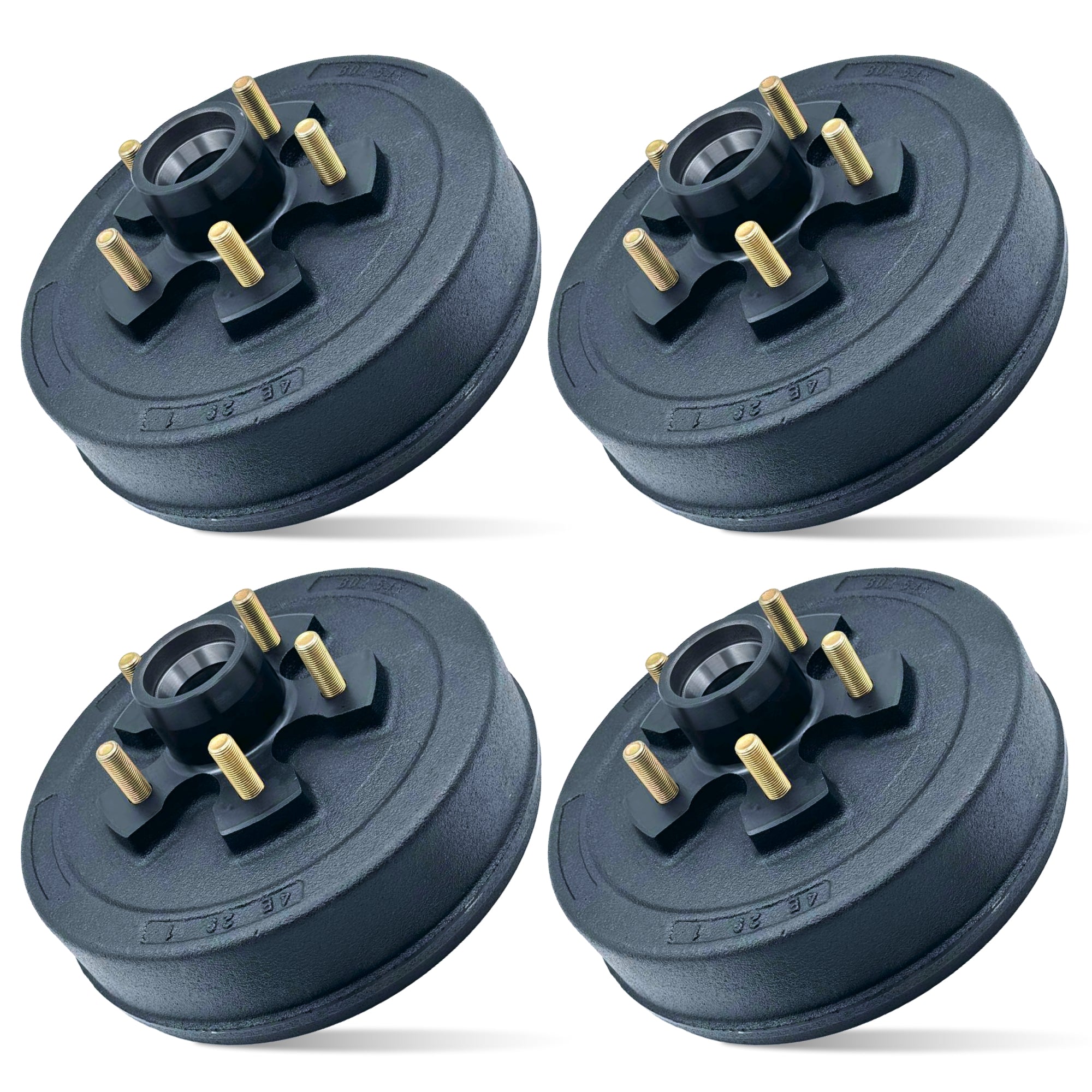 Trailer Hub and Drum for 3500 lbs Axle (Set of 4)