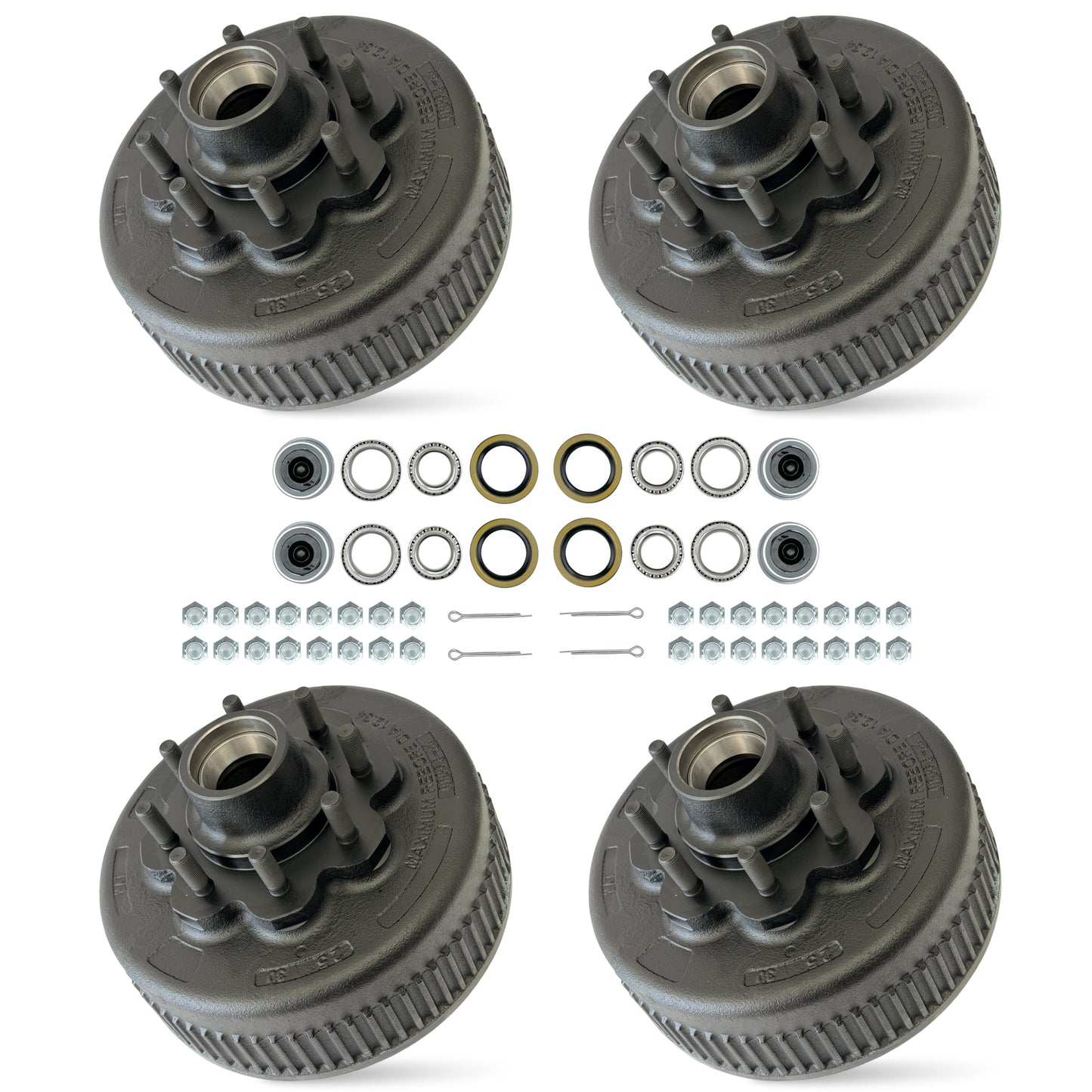 True Hub and Drum Assembly Kit for 8000 lbs Axle (Set of 4)
