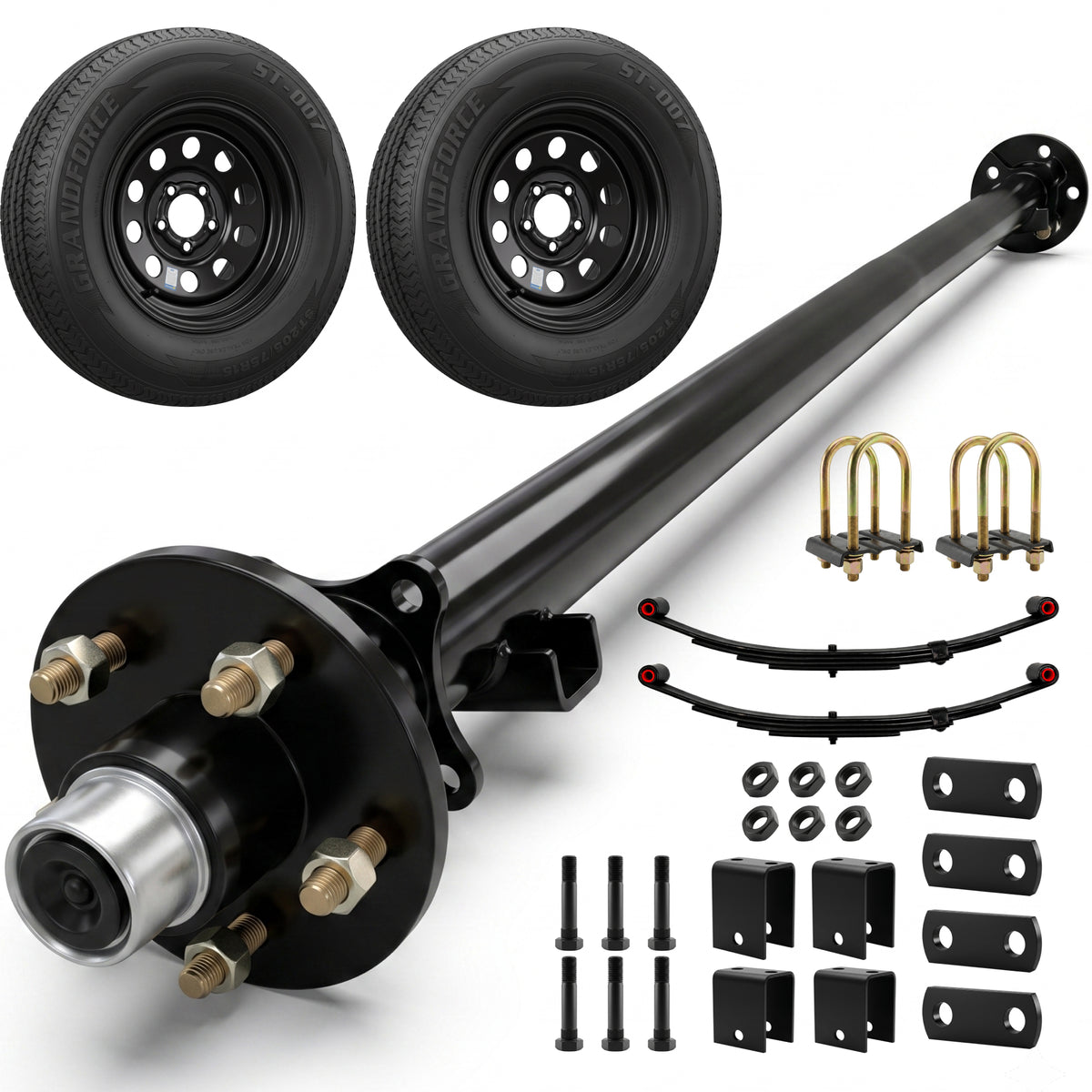 3500 lbs Single Axle Kit - Trailer Idler Axle, Suspension & Wheels