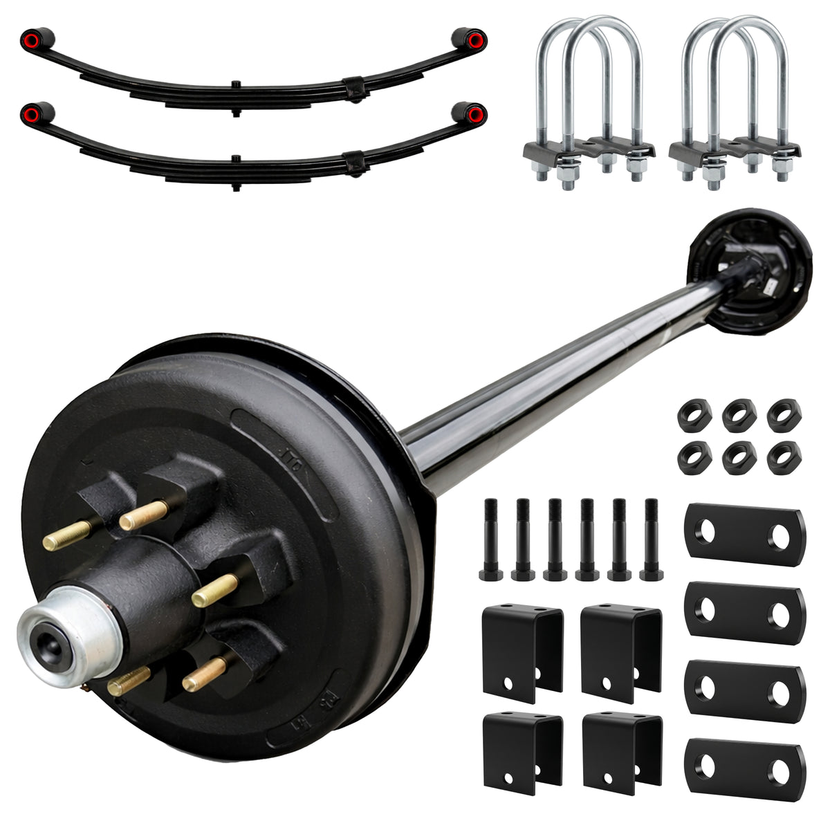 5200 lbs Trailer Axle Kit - 6 Lug Electric Brake Axle & Suspension