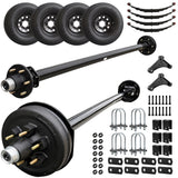 5200 lbs Tandem Trailer Axle Kit with Wheels - Electric Brake & Idler Trailer Axles