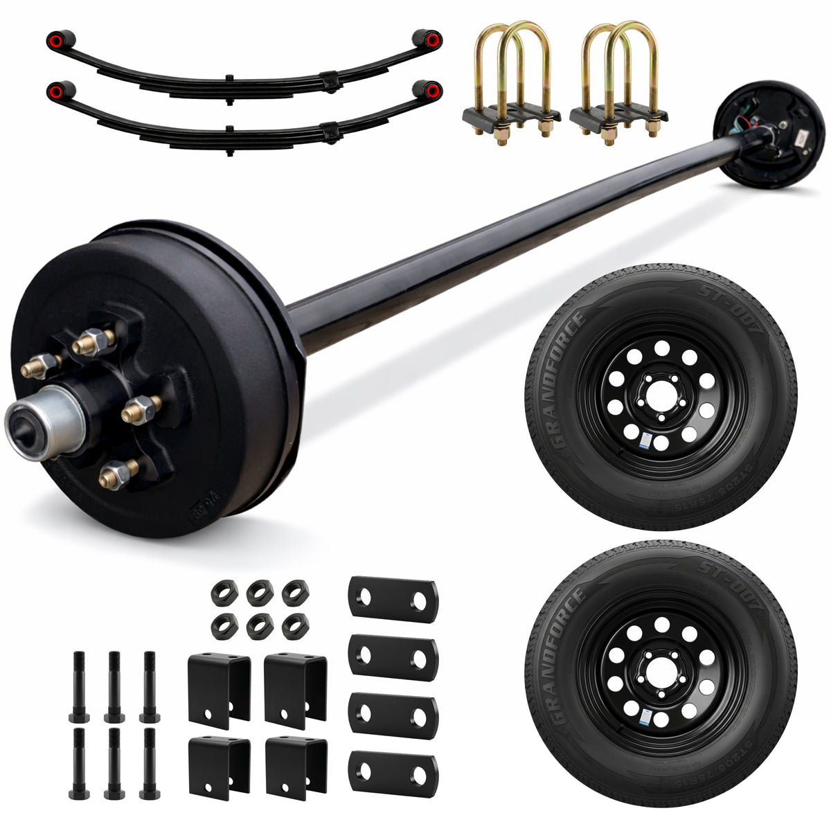 3500 lbs Single Axle Kit - Electric Trailer Brake Axle, Suspension & Wheels