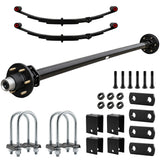 5200 lbs Trailer Axle Kit - 6 Lug Idler Axle, Double Eye Springs & Suspension