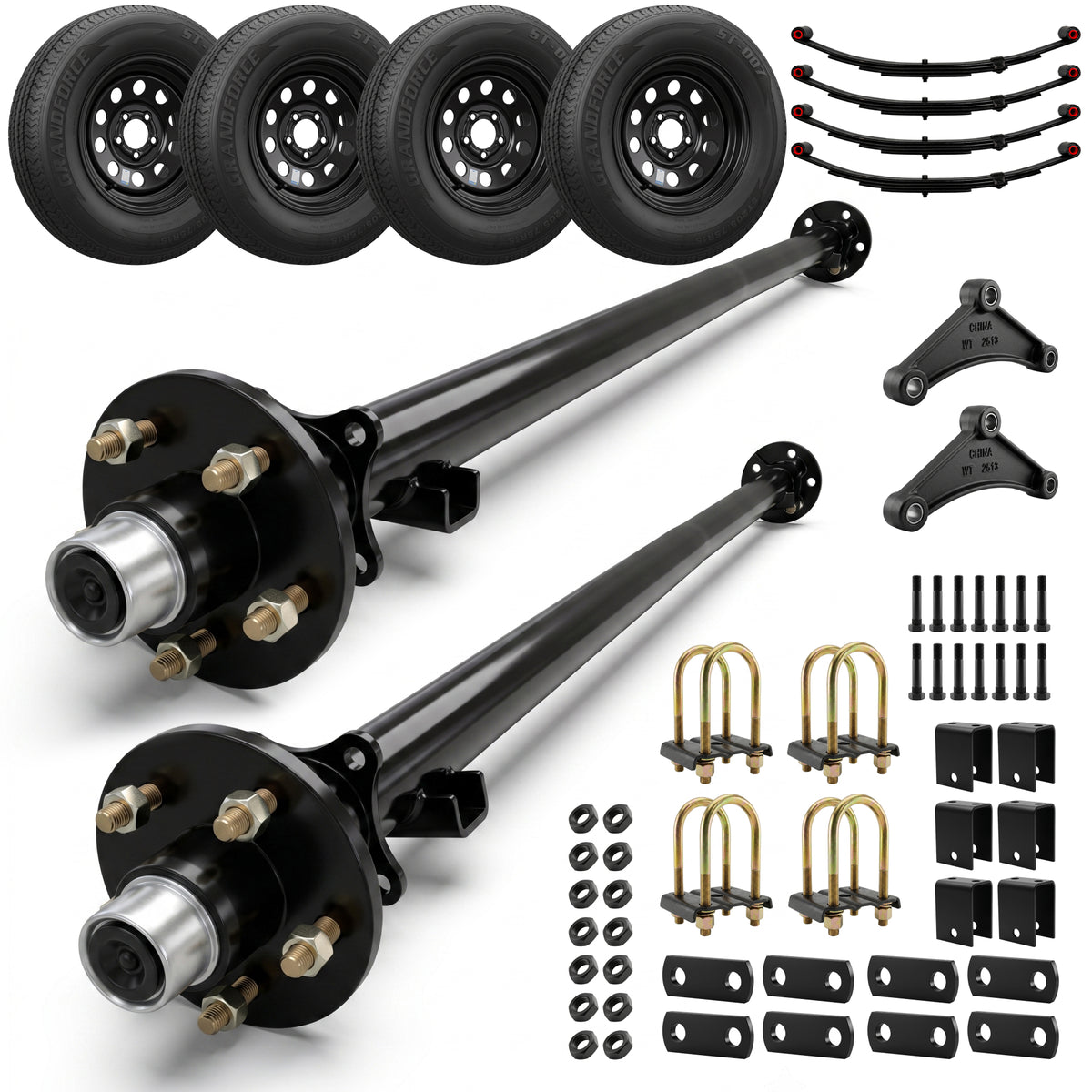 3500 lbs Tandem Axle Kit - Trailer Idler Axles, Suspension & Wheels