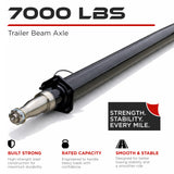 Trailer Beam Axle - 7000 lbs