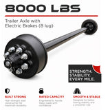 Trailer Axle - 8000 lbs with Electric Brakes (8 lug)