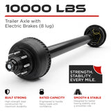 Trailer Axle - 10000 lbs with Electric Brakes (8 lug)