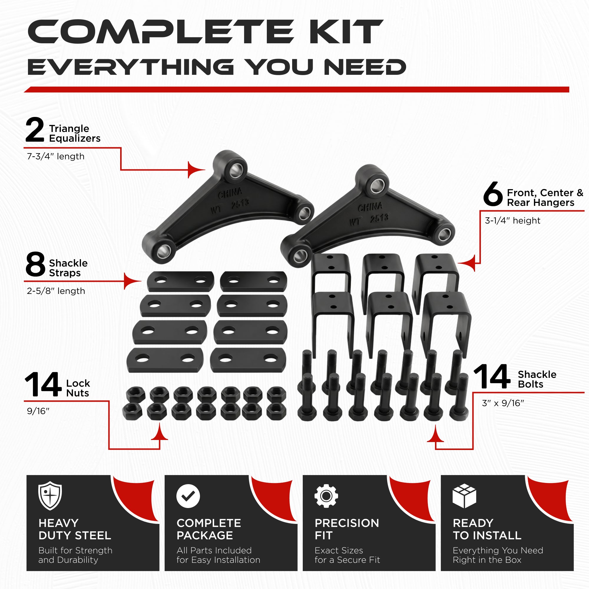 Tandem Axle Trailer Hanger Kit for 2000-7000 lbs