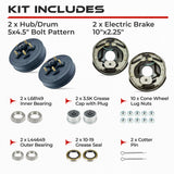 3500 lbs Trailer Hub & Drum Kit with Manual Electric Trailer Brakes (Set of 2)