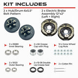 6000 lbs Trailer Hub & Drum Kit with Manual Electric Trailer Brakes (Set of 2)
