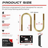 9/16" Trailer U-Bolt Kit 10000 lbs for 5" Tube Axles (2 Pack)