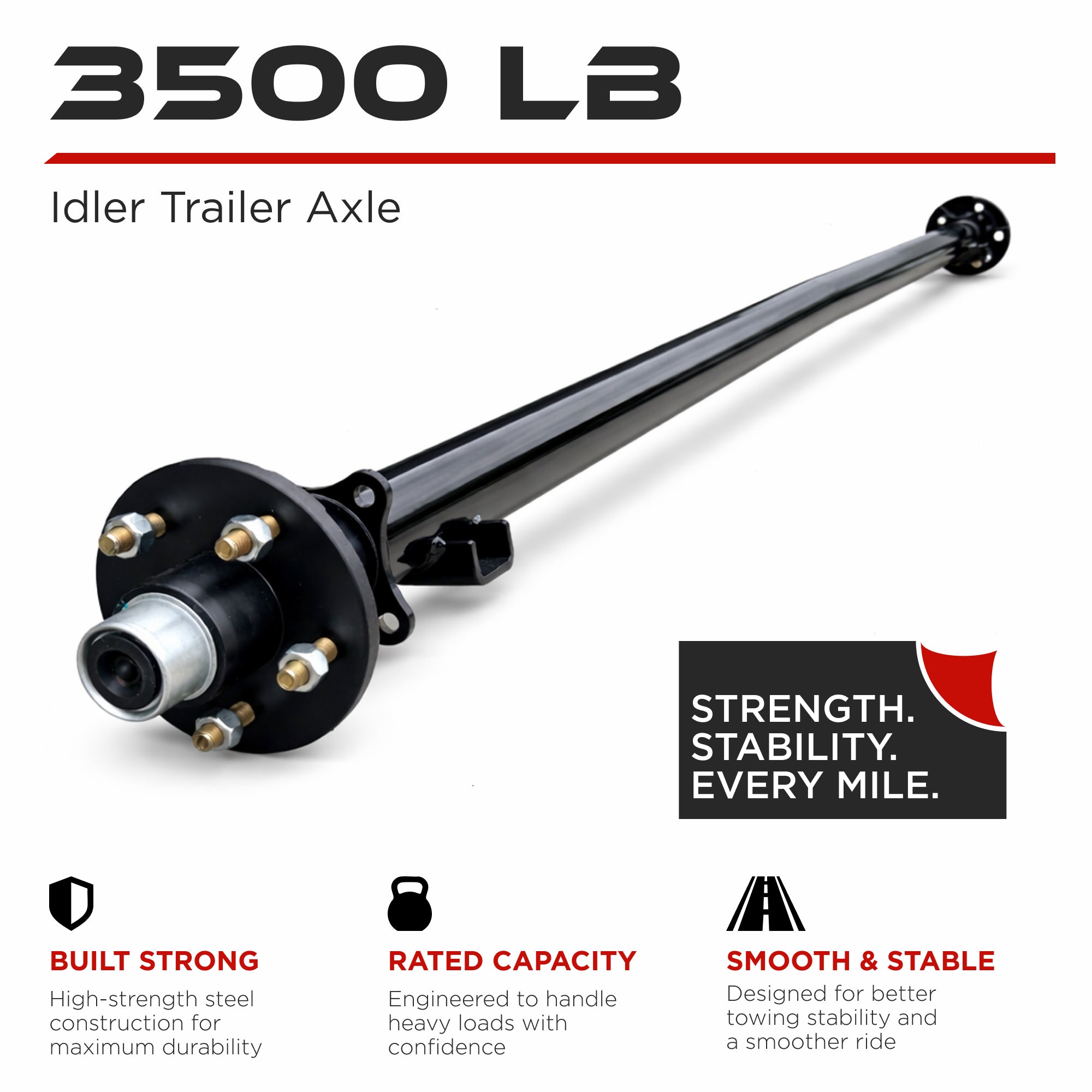 Trailer Idler Axle - 3500 lbs (5 lug)