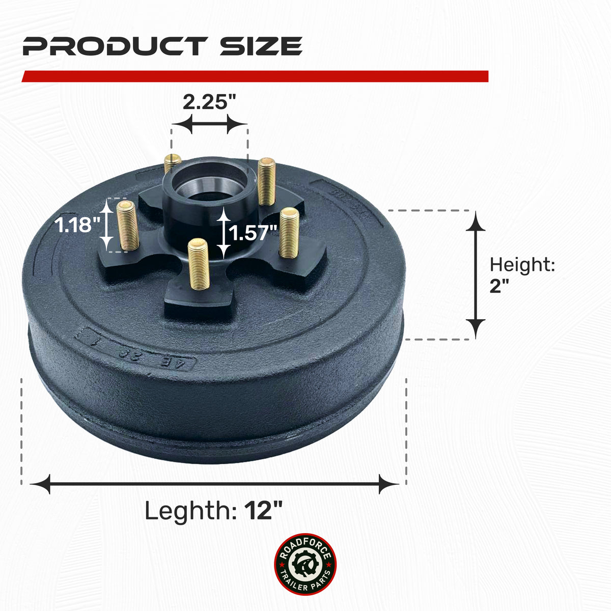 3500 lbs Trailer Hub & Drum Assembly Kit – 5 Lug, 5 on 4.5"