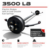 Trailer Axle - 3500 lbs (Electric Brakes w/ 4-Leaf Double Eye Springs)
