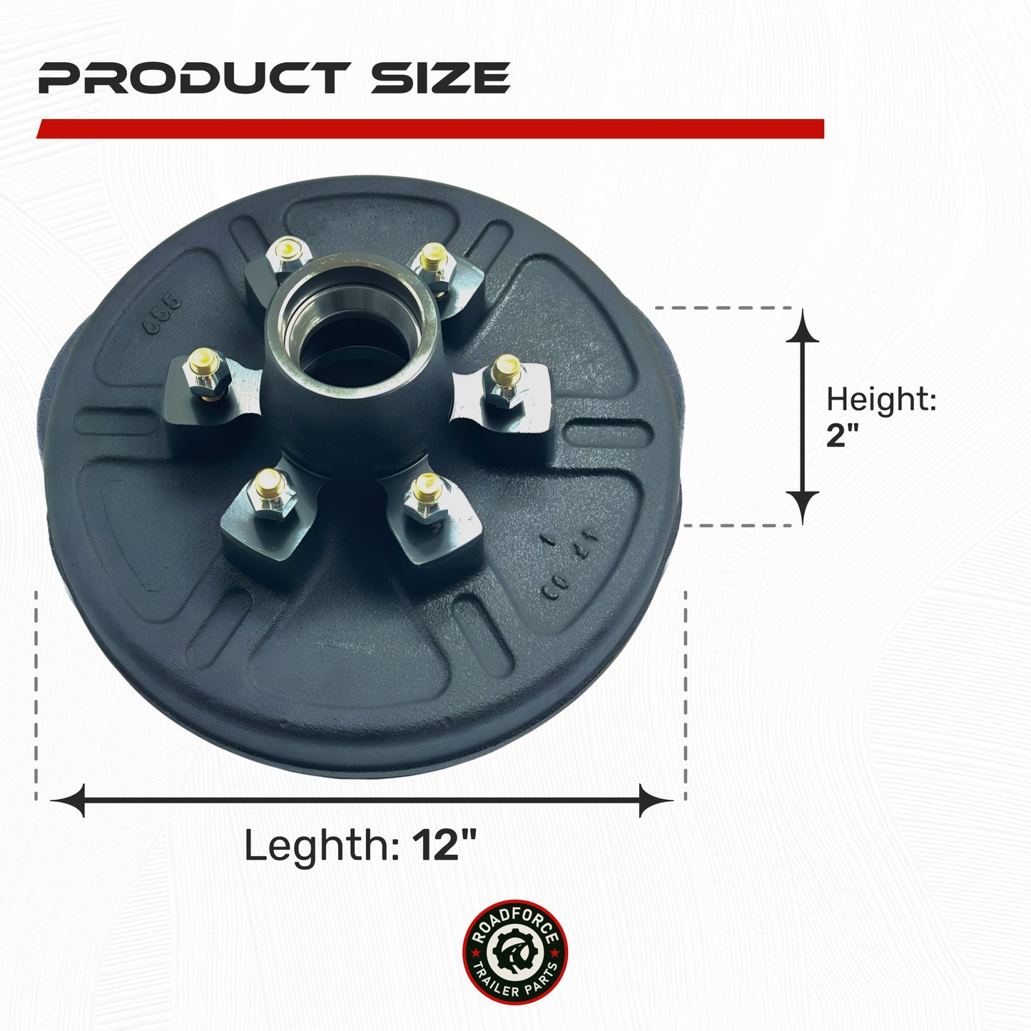 Hub and Drum for 6000 lbs Axle (Set of 2)