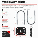 9/16" U-Bolt Kit for 5200-7000 lbs Axle (4 Pack)