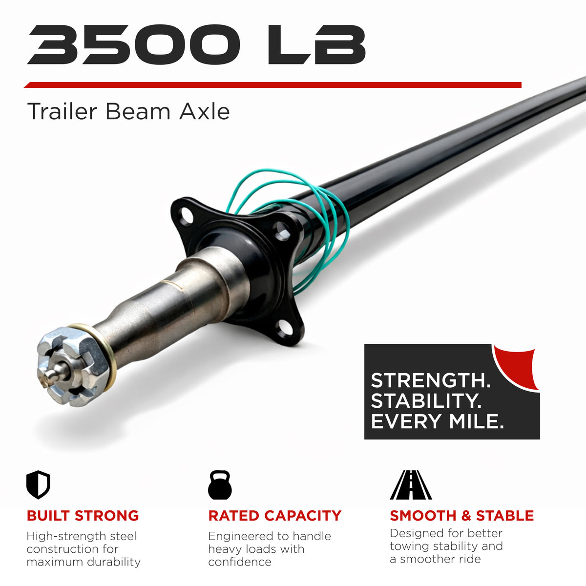 Trailer Beam Axle - 3500 lbs