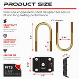 9/16" U-Bolt Kit 3500 lbs for 2-3/8" Round Axle (2 Pack)