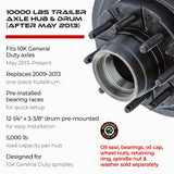 Hub and Drum for 10000 lbs Axle (Made After May 2013)