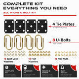 9/16" U-Bolt Kit 3500 lbs for 2-3/8" Round Axle (4 Pack)