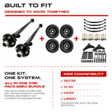 3500 lbs Tandem Axle Kit - Trailer Idler Axles, Suspension & Wheels