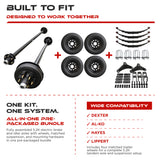 5200 lbs Tandem Trailer Axle Kit with Wheels - Electric Brake & Idler Trailer Axles