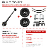5200 lbs Single Axle Kit with Wheels – Idler Trailer Axle & Suspension