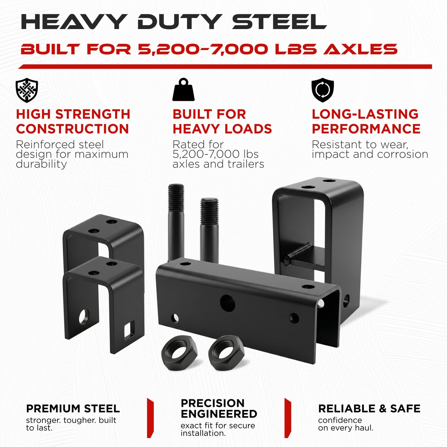 Tandem Slipper Trailer Axle Hanger Kit 5200-8000 lbs