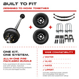 5200 lbs Single Axle Kit with Wheels - Electric Trailer Brake Axle & Suspension