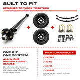 3500 lbs Single Axle Kit - Trailer Idler Axle, Suspension & Wheels
