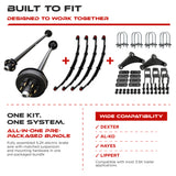 5200 lbs Tandem Axle Kit - Electric Trailer Brake & Idler Axles with Suspension