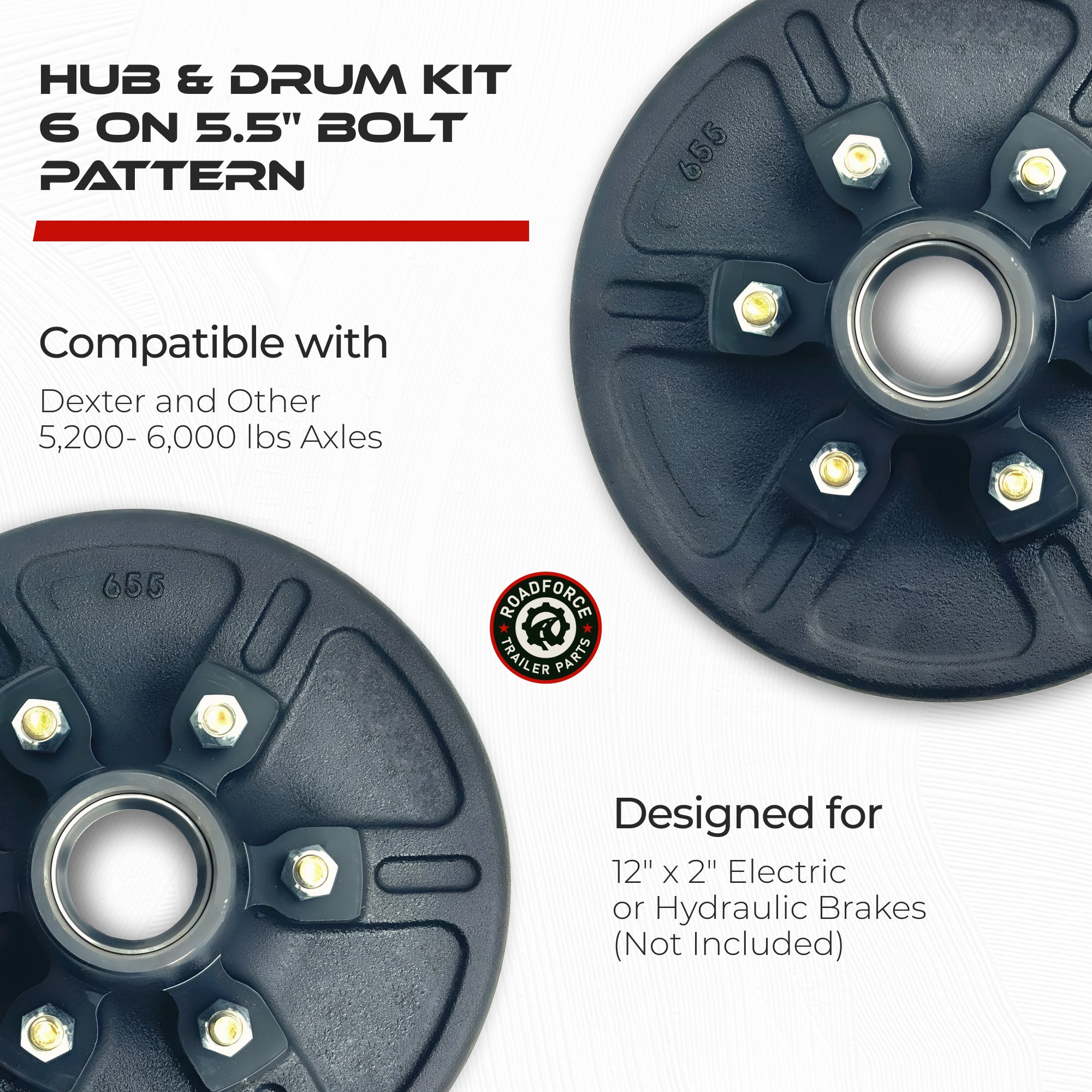 Hub and Drum Assembly Kit for 6000 lbs Axle (6 Lug)