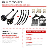 3500 lbs Tandem Axle Kit - Electric Trailer Brake & Idler Axles with Suspension