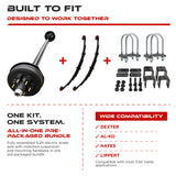 5200 lbs Trailer Axle Kit - 6 Lug Electric Brake Axle & Suspension
