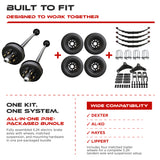 5200 lbs Tandem Trailer Axle Kit with Wheels - Dual Electric Trailer Brake Axles