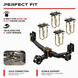 9/16" U-Bolt Kit 8000 lbs for 3.5" Trailer Axle (4 Pack)